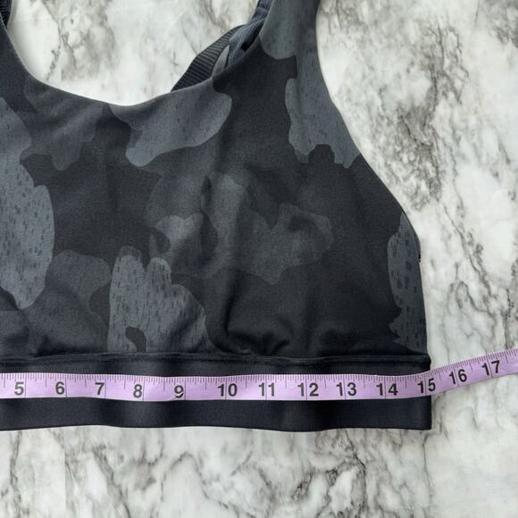 Athleta Power of She Sports Bra XL Black Camo Cross Back Workout Yoga Gym Train - Picture 4 of 6